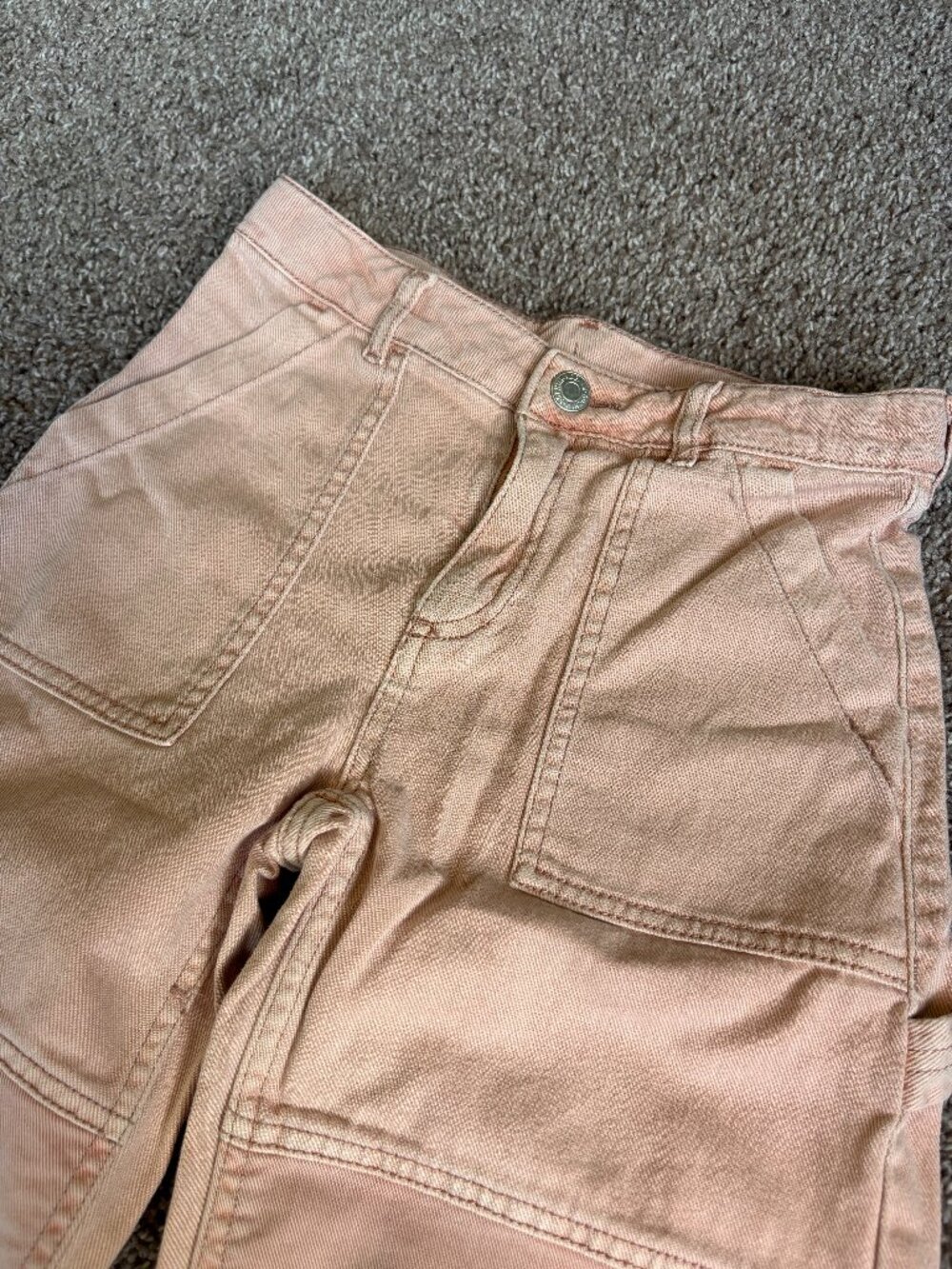 H&M Pink Wide Leg Utility Jeans